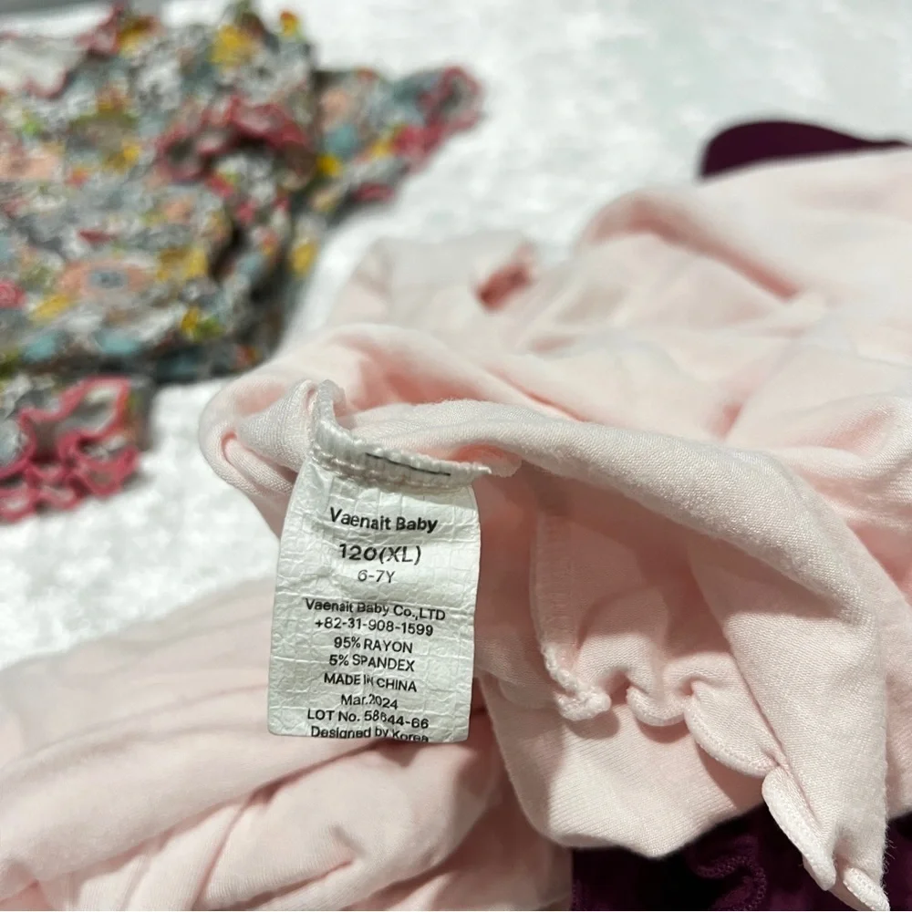Vaenait Baby Pajama Bundle Lot 6 Pieces Size 120 (XL) 6-7 Years Old Girls Soft